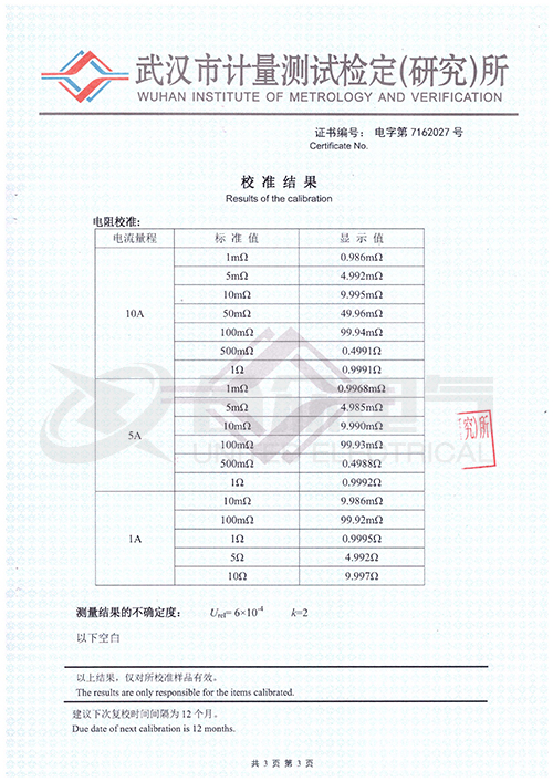 直流電阻快速測試儀，直流電阻測試儀 證書